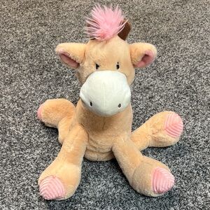 Plush Horse Toy with Pink Accents